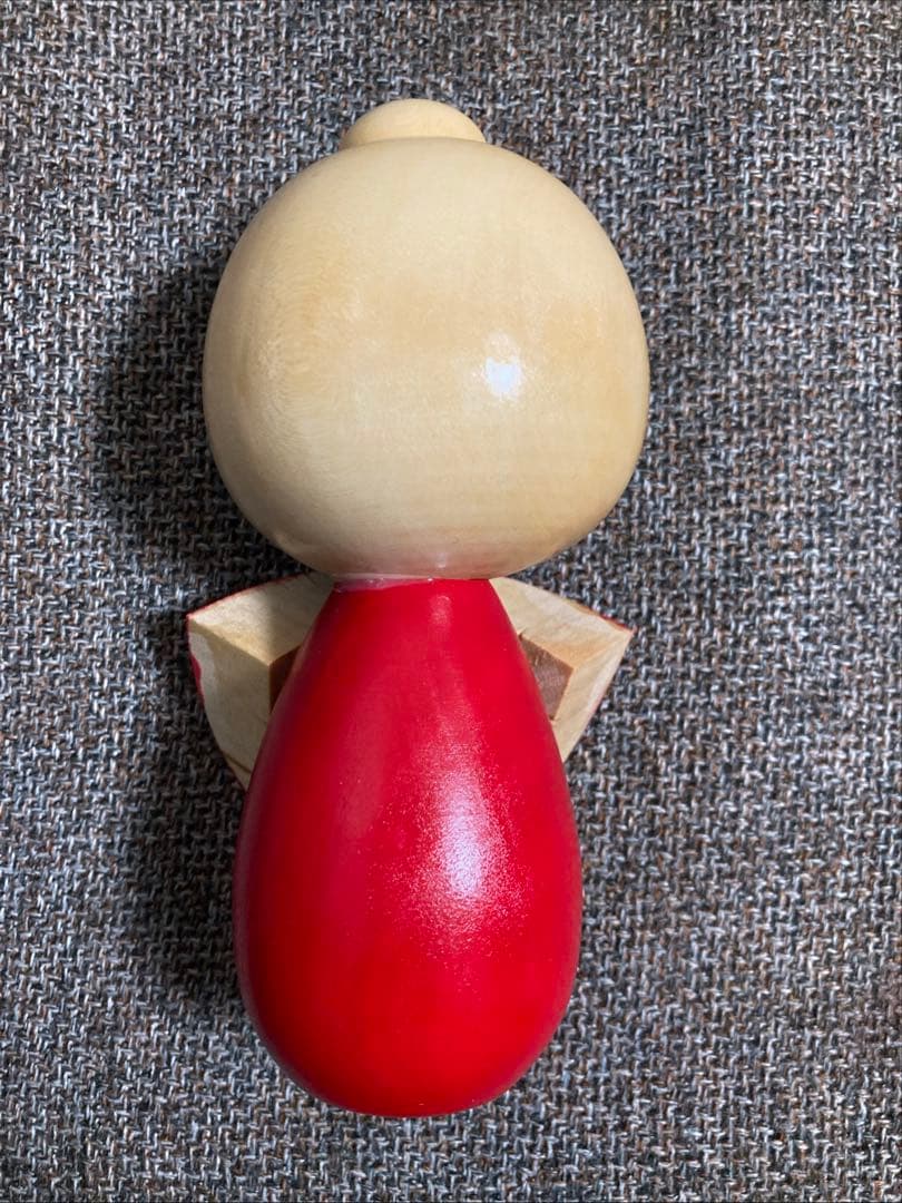 こけし「紅かすり」大谷作太郎作 伝統民芸品 /身長12cm 箱付き