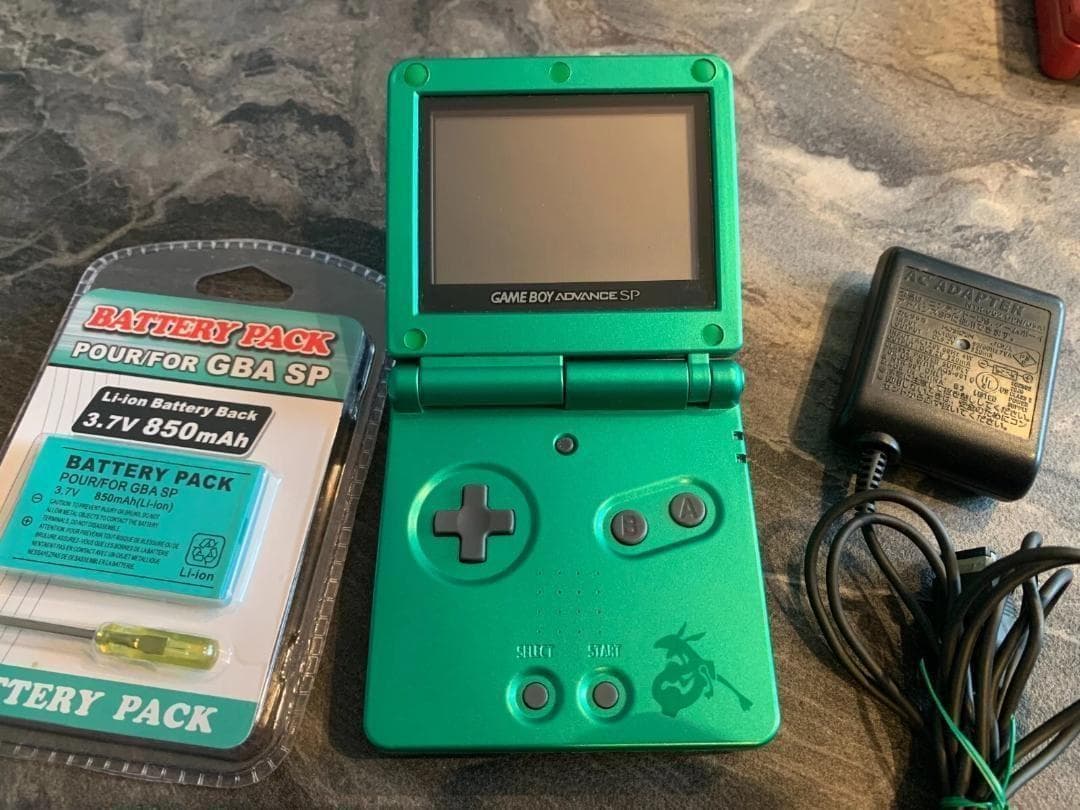 美品 シェル交換品 ゲームボーイアドバンスsp レックウザエディション