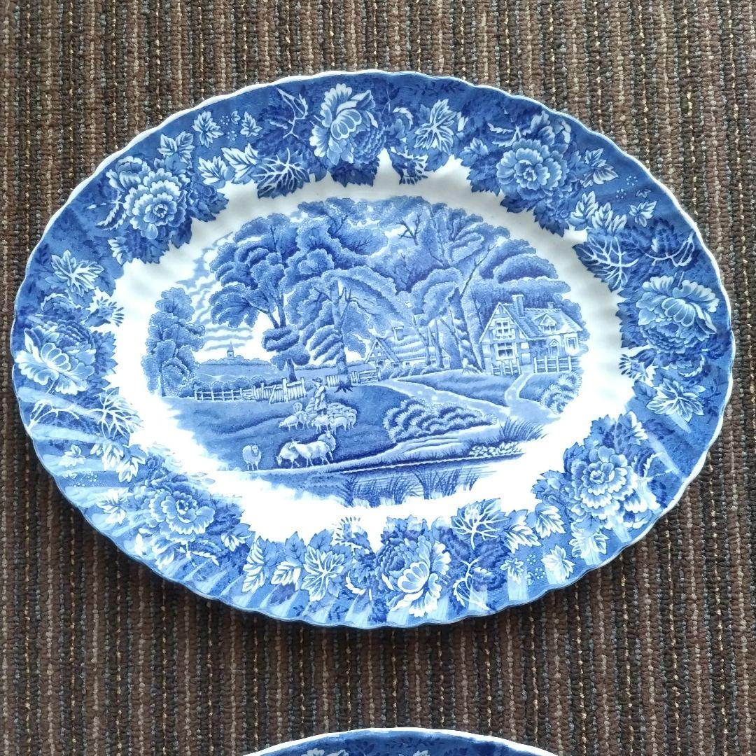 Enoch Woods イングリッシュシーナリー　オーバル皿　横30cm　４枚