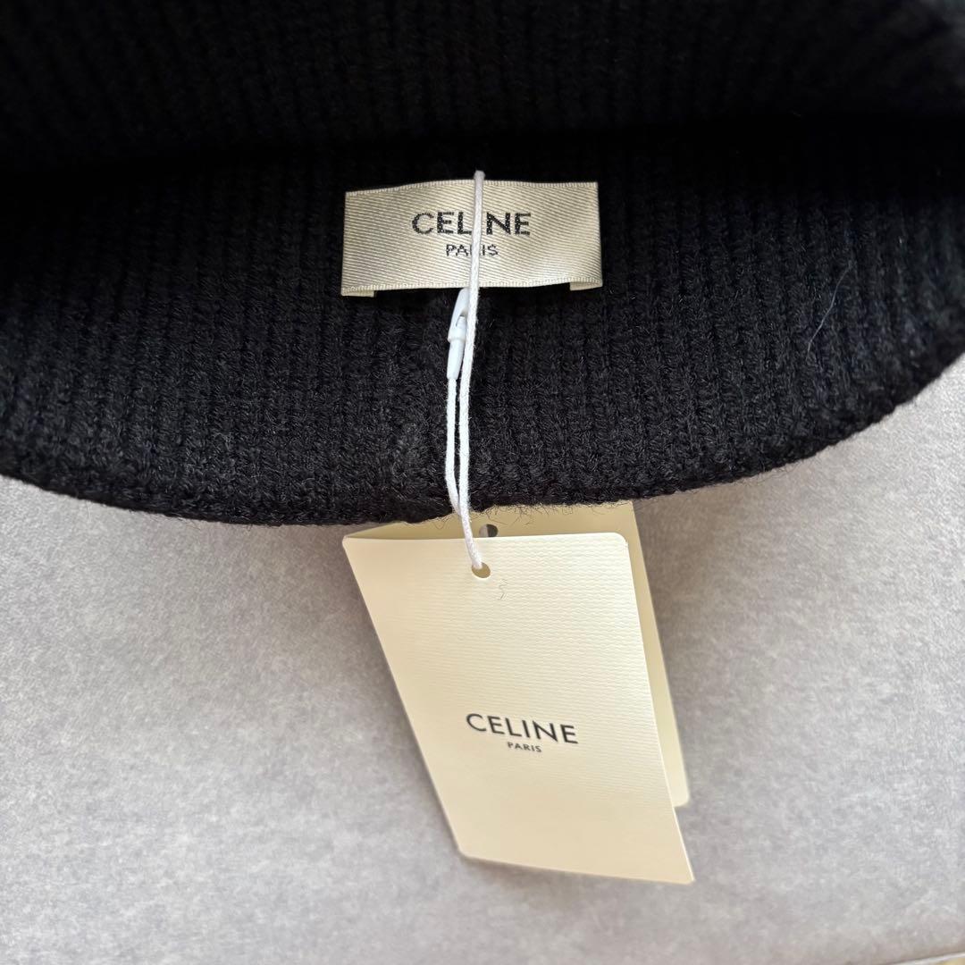 ゆ*ん様 CELINE ブラックニット帽 ロゴ入り