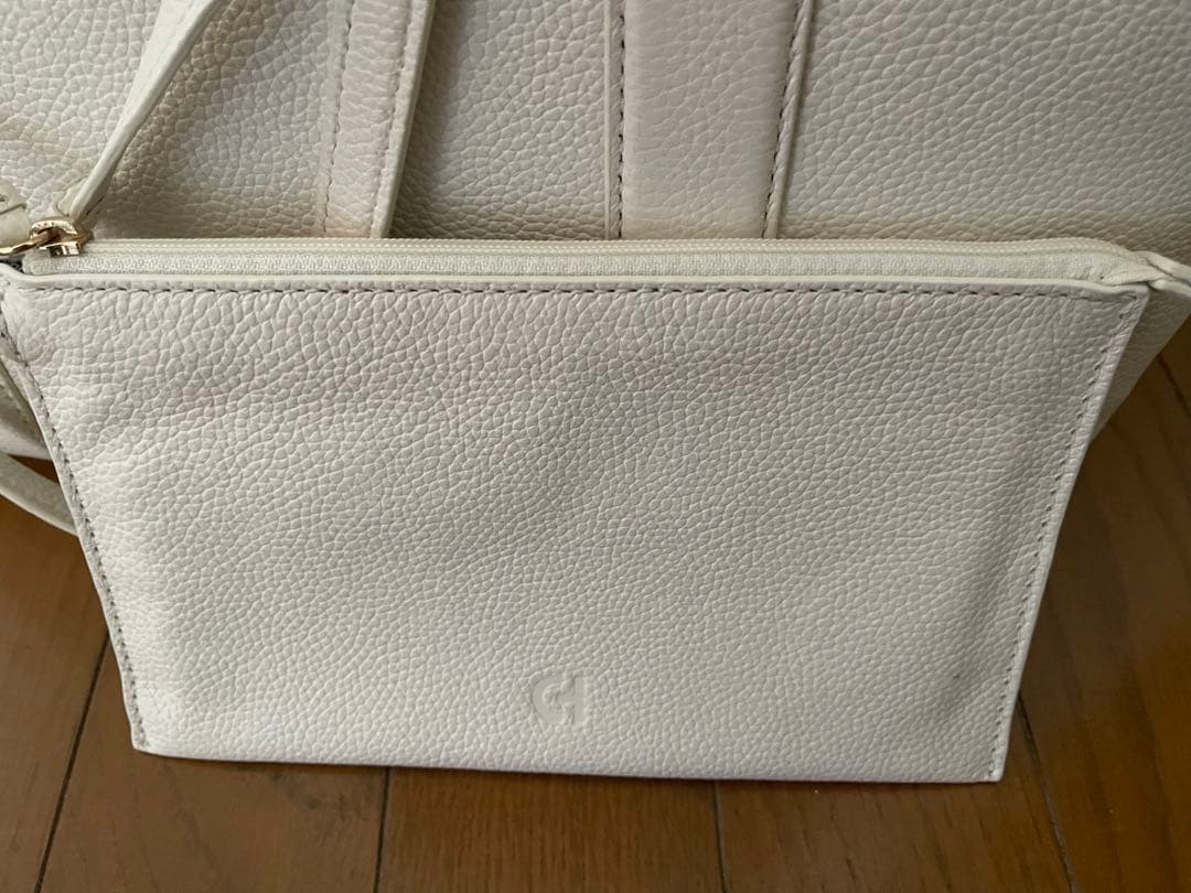 【*ろ様 Cole Haan コールハーン、ホワイト トートバッグ
