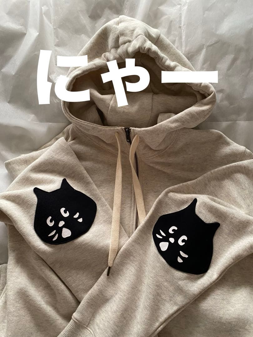 美品❣️にゃー❣️ネネット❣️ひじパッチにゃー裏毛❣️パーカー❣️スウェット❣️
