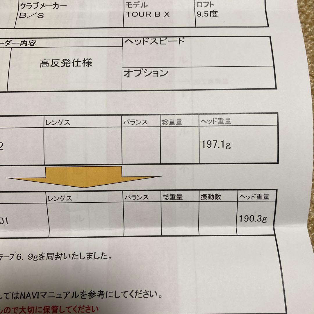 高反発加工TOUR B X 9.5 ドライバー