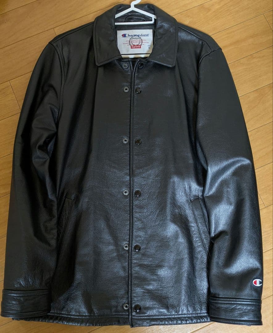Supreme Champion レザー コーチジャケット 黒 M チャンピオン