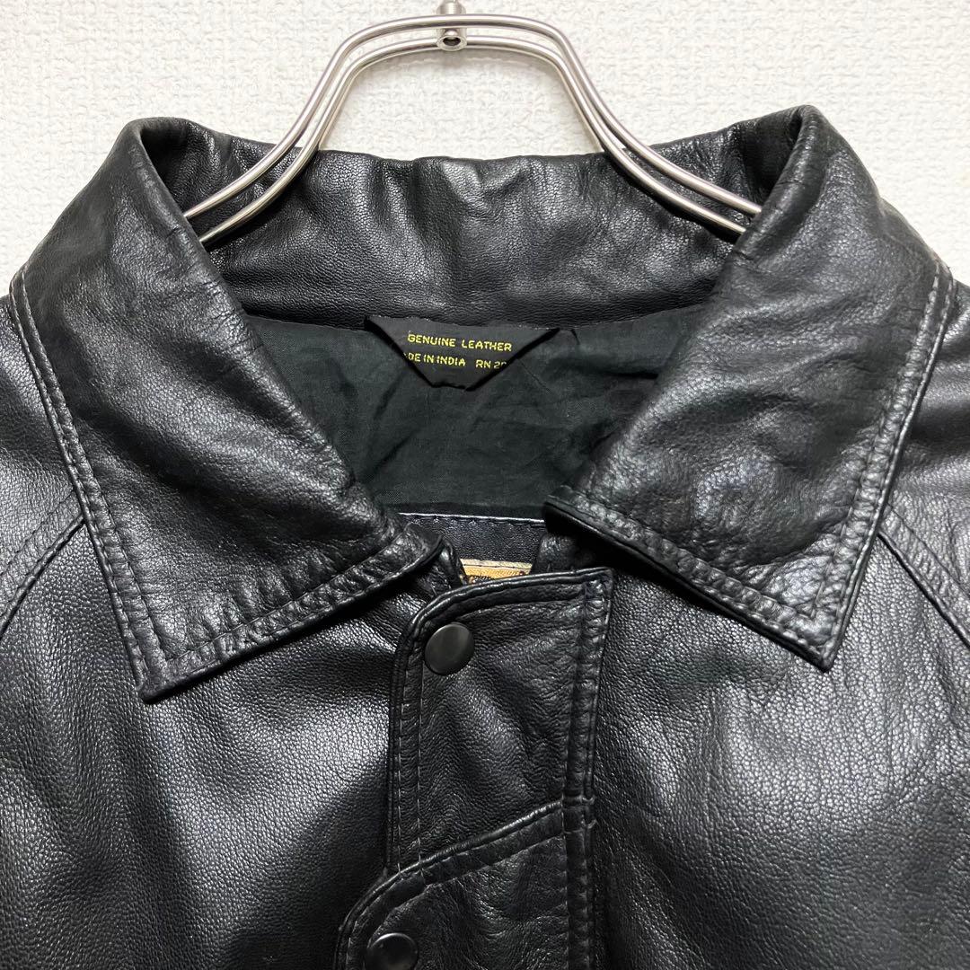 【リアルレザー】90s phase2 レザーブルゾン ブラック 高級 希少 レア