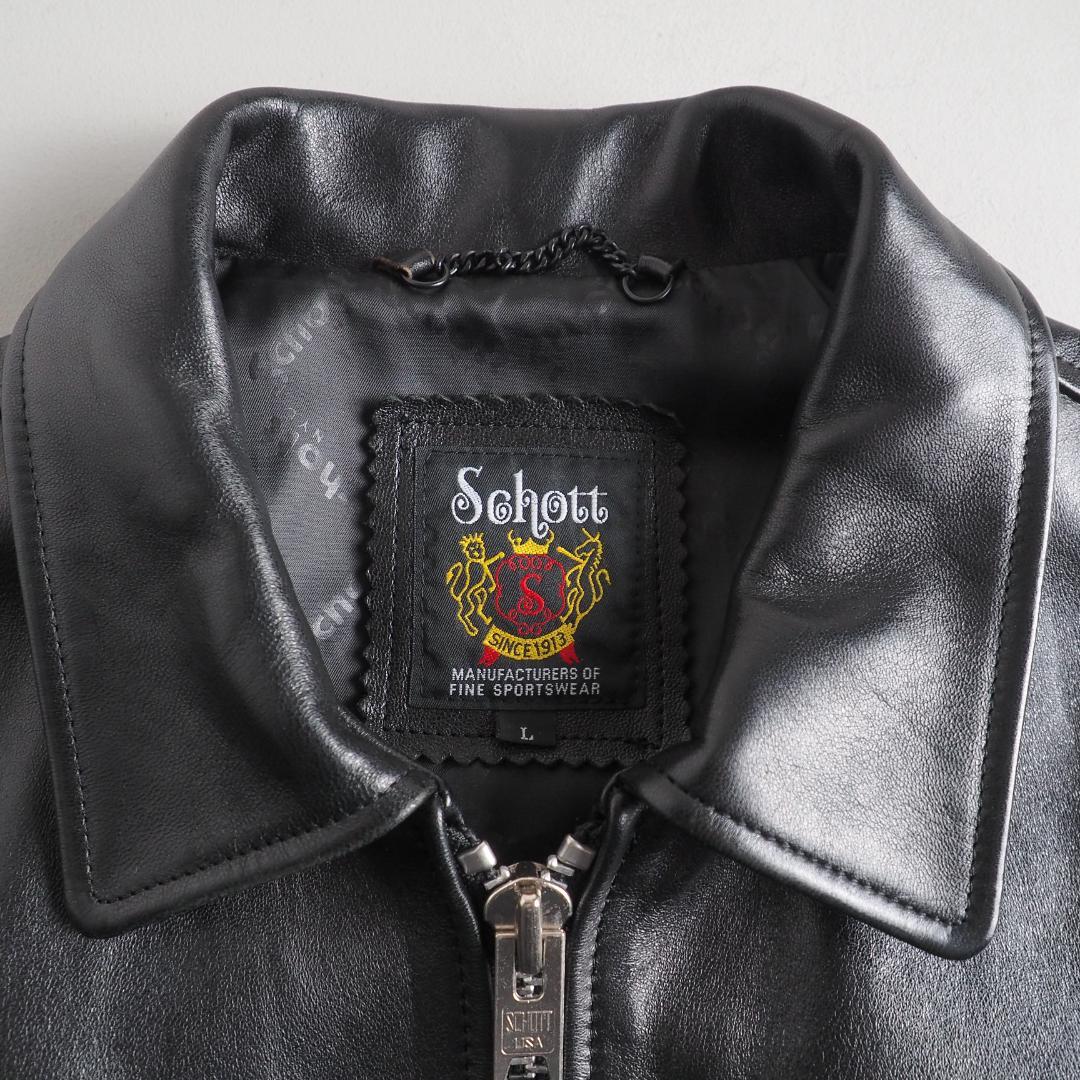 Schott　Lサイズ　ラムレザー　シングルライダースジャケット　美品
