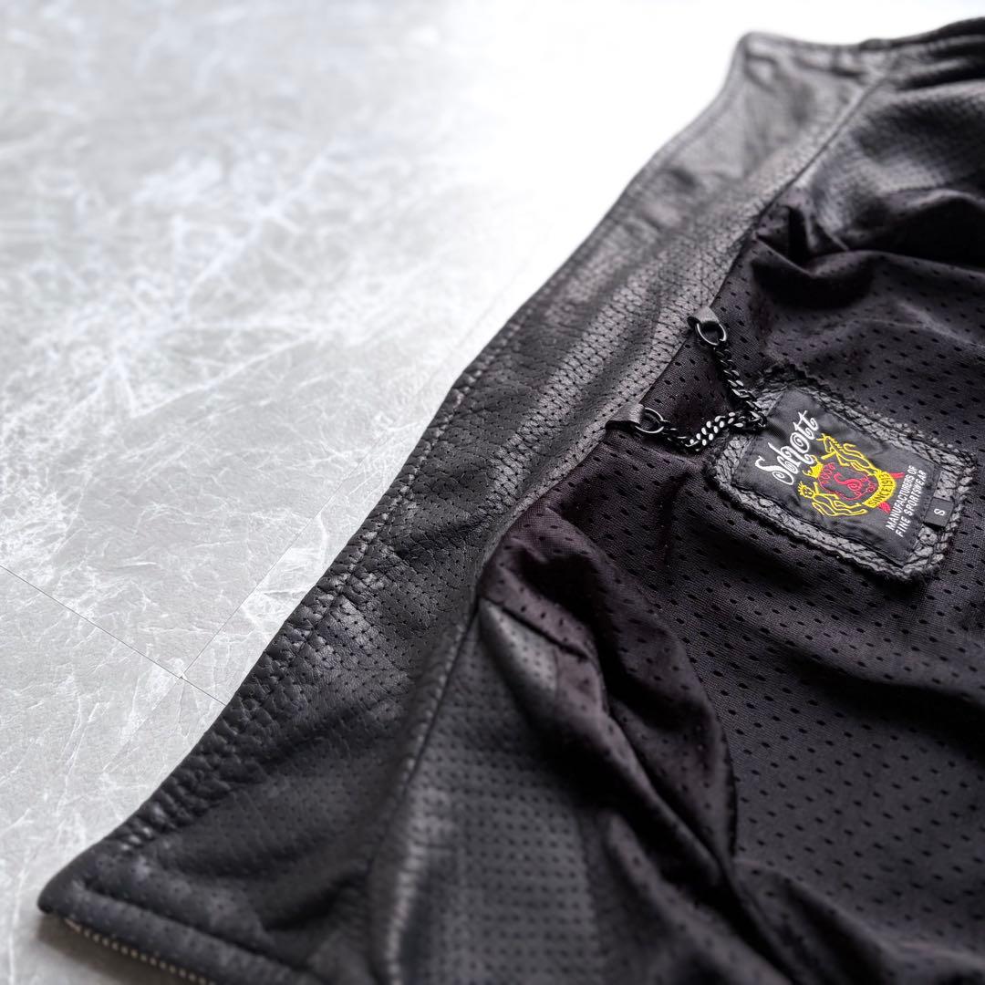 【schott】Perforated cow leather jacket