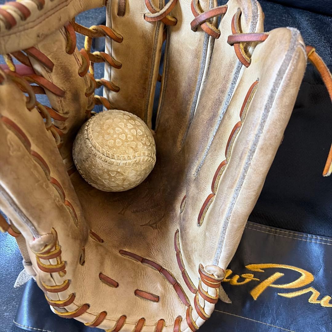 MizunoPro classic 軟式グローブ キャメル　袋・軟式ボール付き