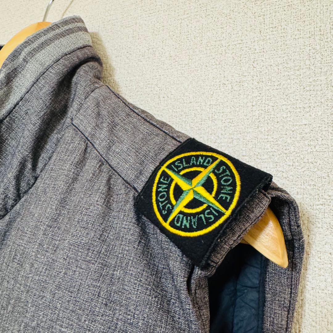 STONE  ダウンベスト グレー XL ロゴワッペン 肩章