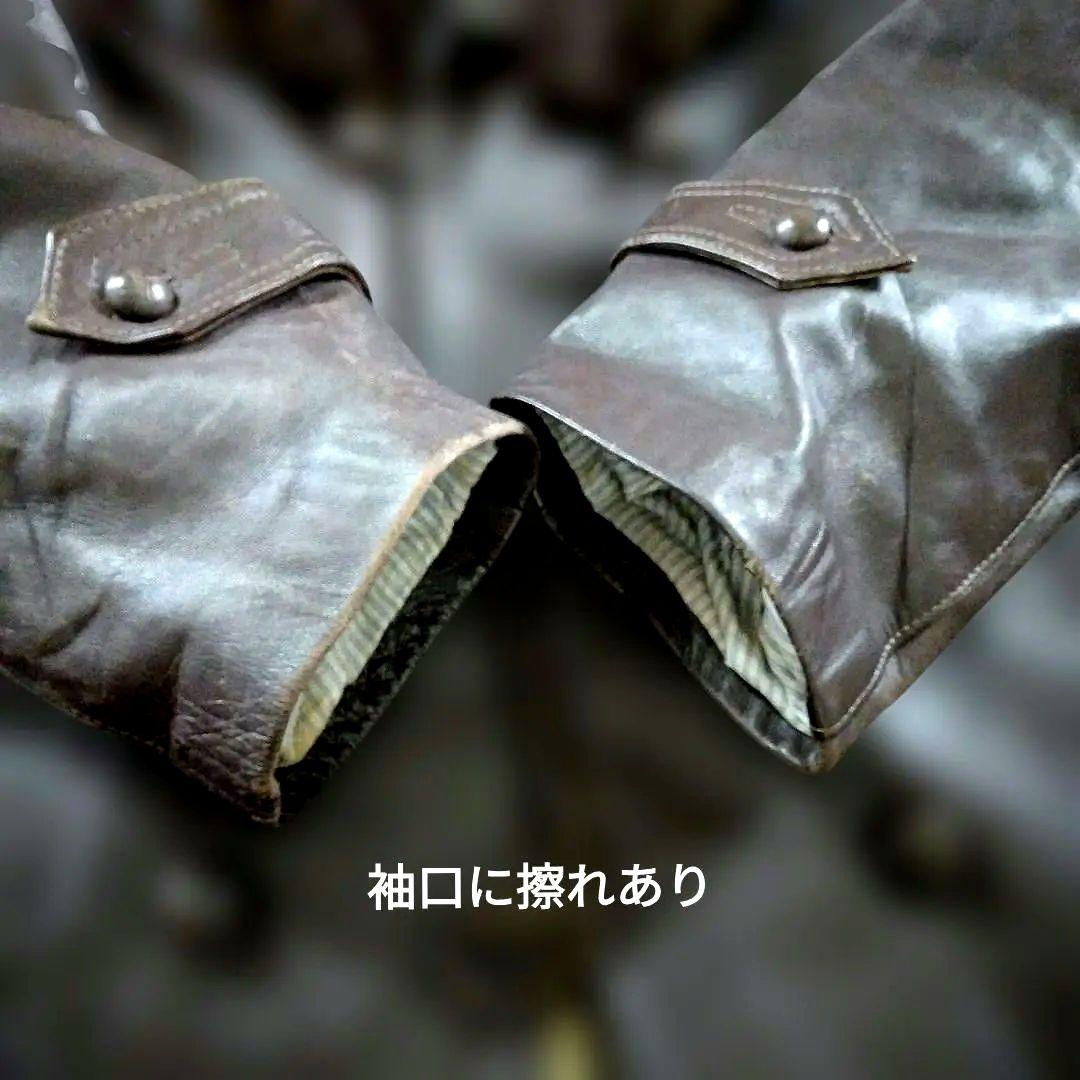 40s Vintage フランス マッキーノコート レザージャケット カーコート