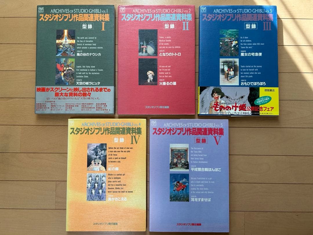 スタジオジブリ作品関連資料集　Ⅰ〜Ⅴ　型録