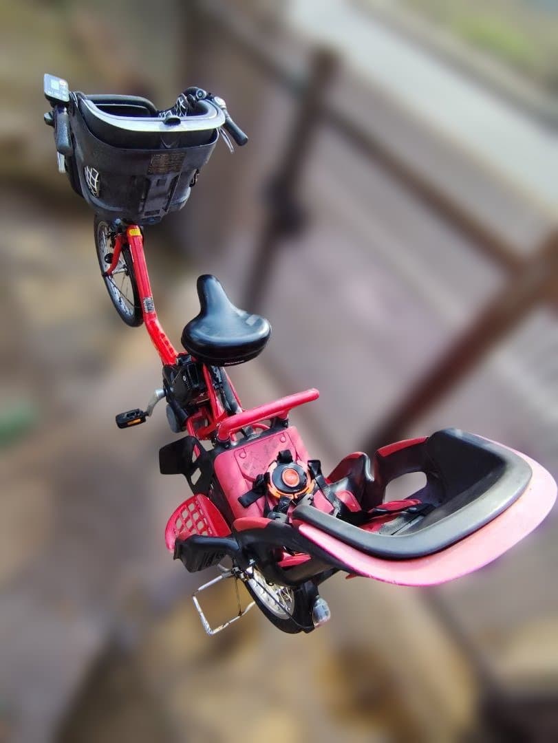 パナソニック　電動アシスト自転車　チャイルドシート付　赤色
