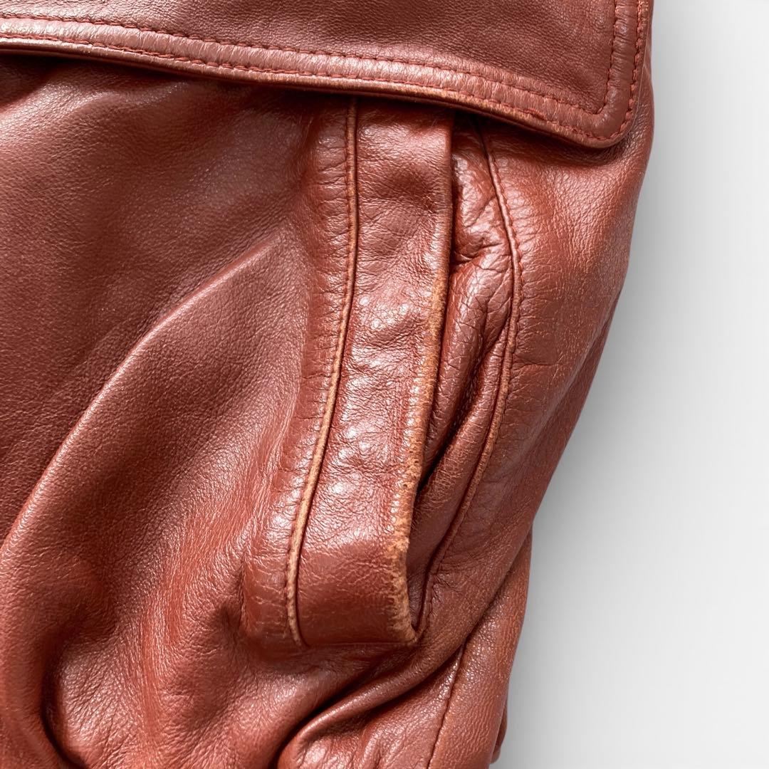 BALMAIN バルマン ラムレザー ラムレザージャケット ブルゾン 赤茶