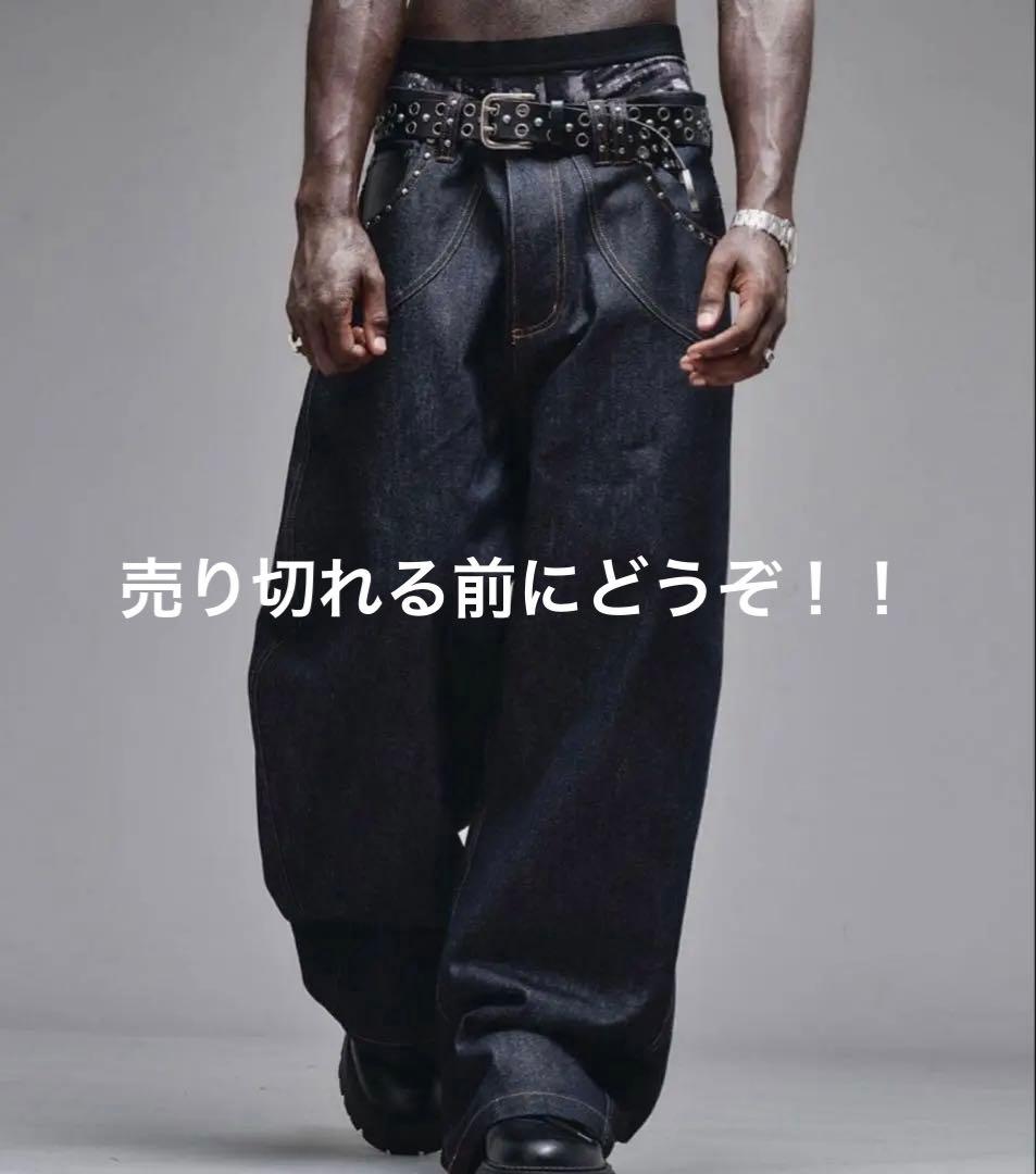 完売品ANDERHUNK アンダーハンク リジットカーブデニム インディゴブルー