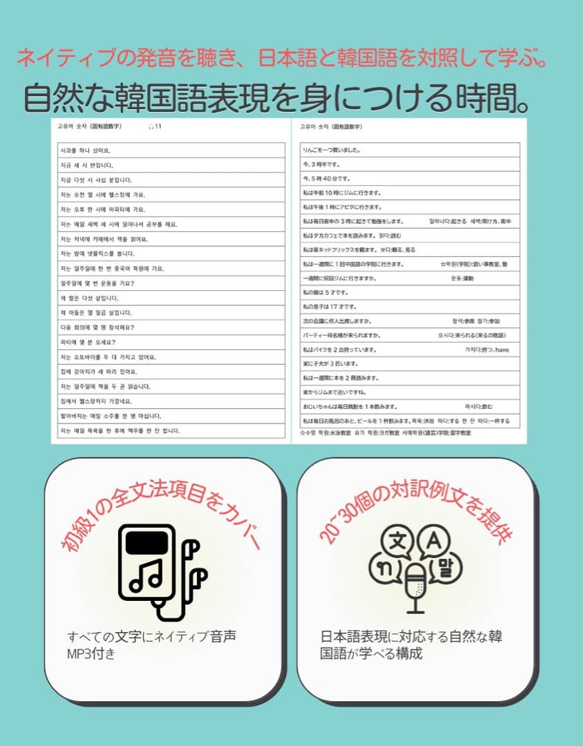 ハングルワークブック&スパルタ韓国語初級I &韓国語丸暗記初級Iセット