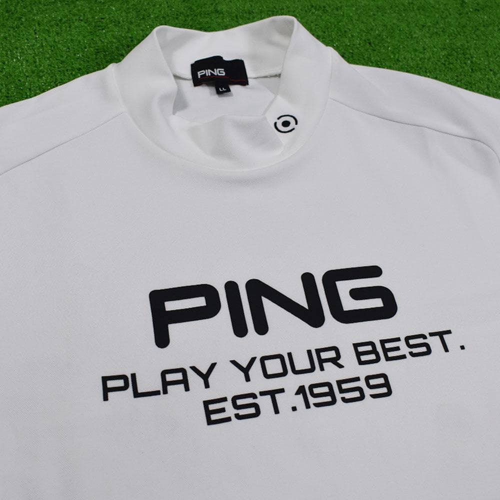 PING/ピン ゴルフ モックネックシャツ【ホワイト/LL】新品！