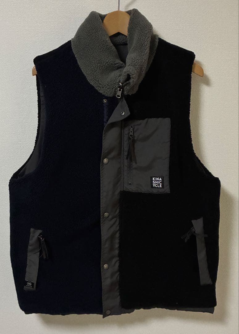 【美品】木梨サイクル リバーシブルマウンテンベスト/ボアベスト/XL