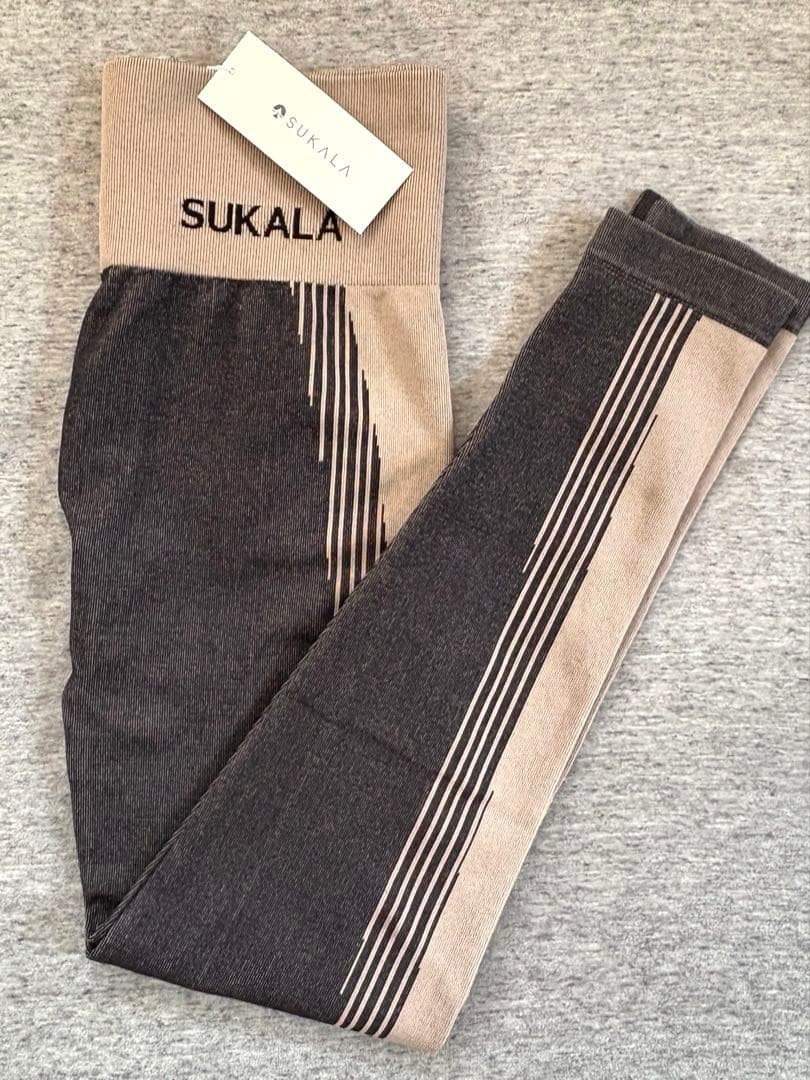 SUKALA シャドーストライプメランジレギンス / M 新品タグ付