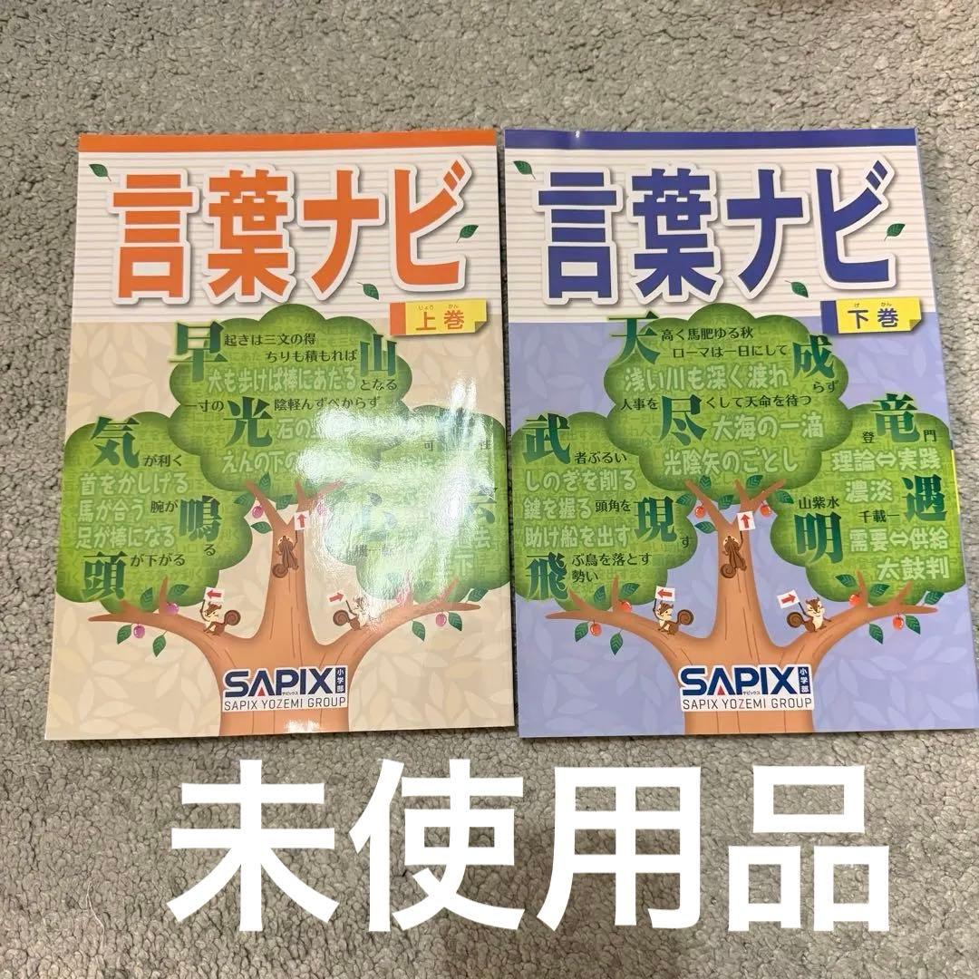 【未使用品】 サピックス 言葉ナビ 上下巻2冊セット　SAPIX