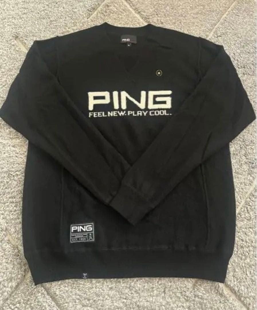 【PING 】カシミヤクルーネックニットプルオーバー ＜GOLD＞