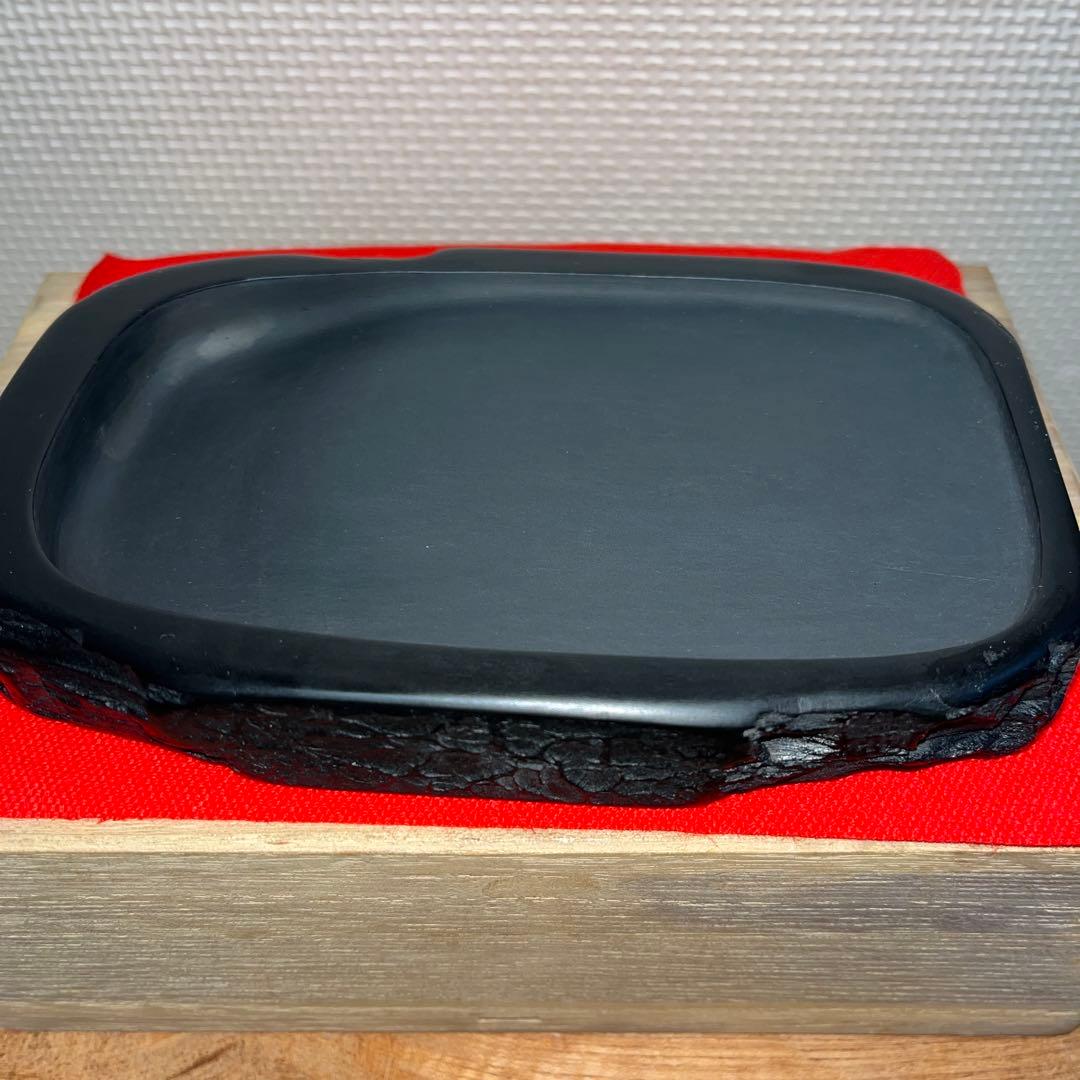 ⭕️雨畑硯　新品美品　雨畑硯開祖　機山堂　深澤粂次郎硯舗　11代　石渓　五三寸大