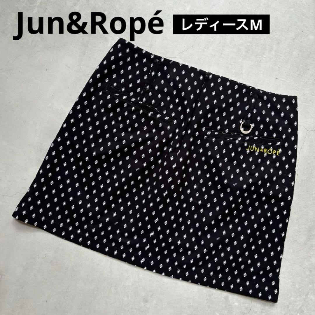 Jun&Ropé ジュンアンドロペ ナバホ小紋柄 ストレッチＡラインスカート M