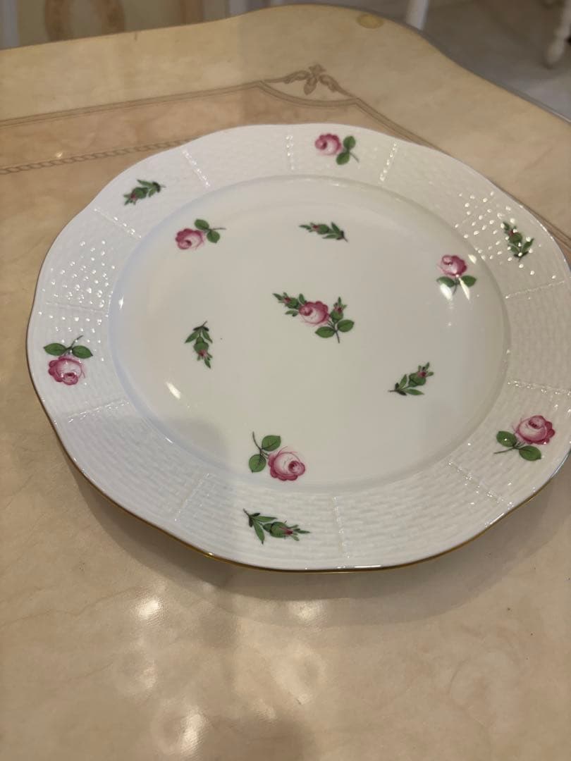 ヘレンド プティットローズ プレート 約25cm 金彩 HEREND