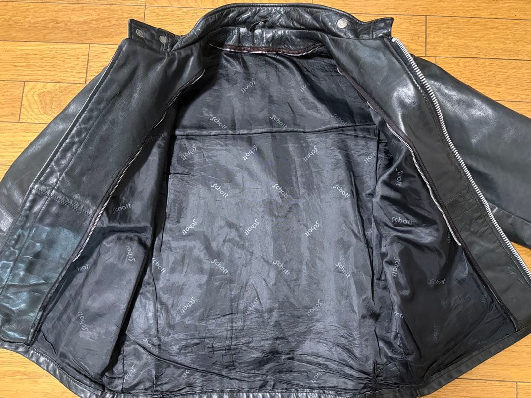 【良品】schott ショット レザー シングル ライダース 米国製 40 黒