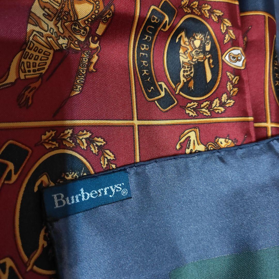 BURBERRY'S シルクスカーフ ネイビー シルク100% 大判美品