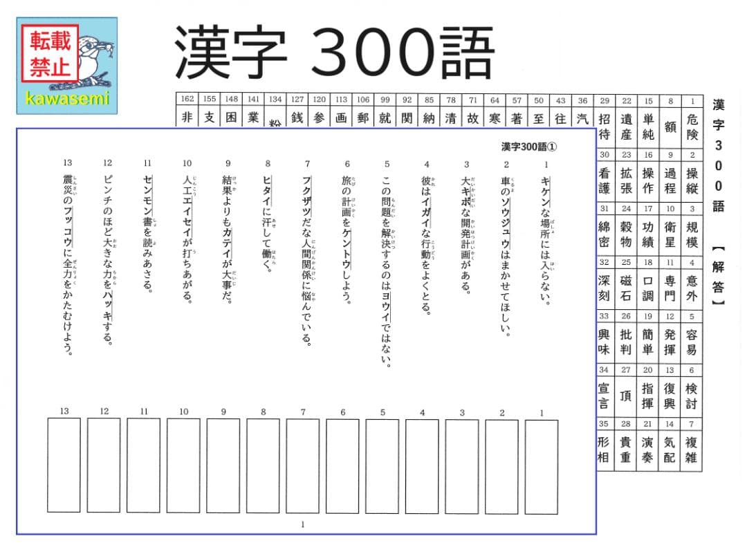 カット済【中学受験】国語 サーパス 漢字 暗記カード 練習帳 7点セットa