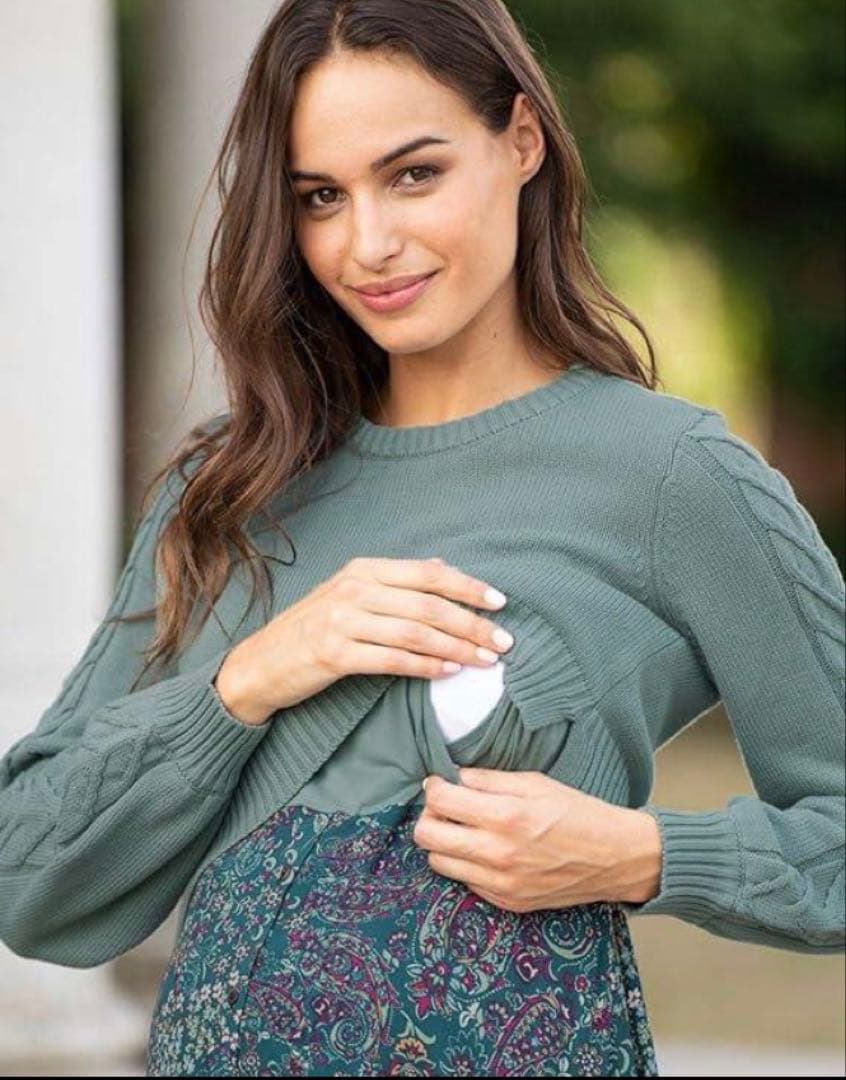 Seraphine 新品 UK8 授乳可 ニットトップマタニティミディワンピース