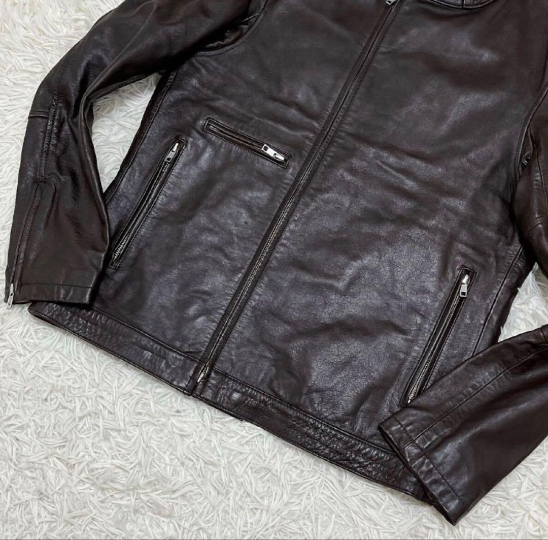 【極美品】Paul Smith ポールスミス 馬革ライダースジャケット XL