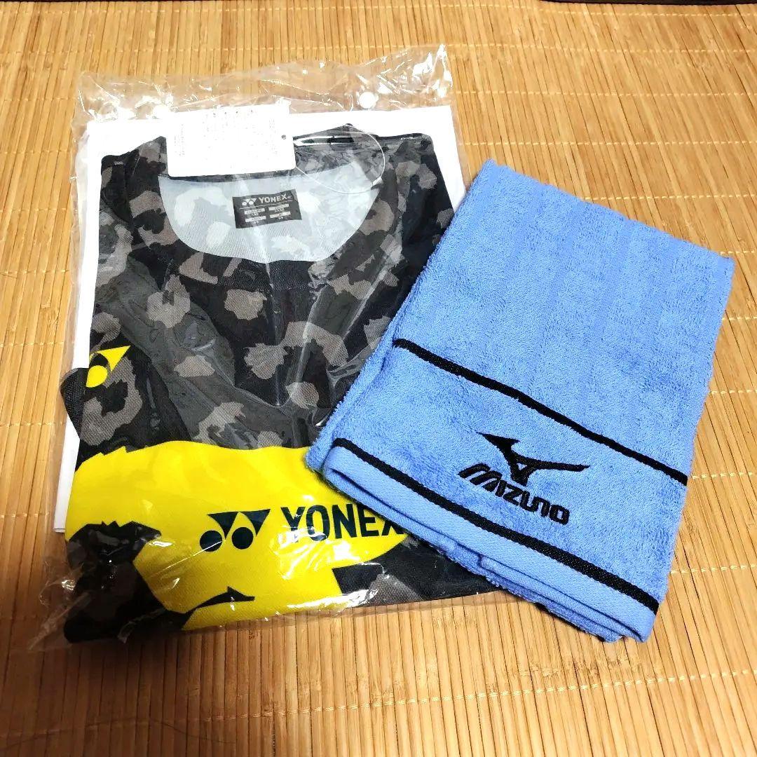【限定セール！！】トナミ運輸 バドミントン Tシャツ ウェア ミズノ タオル