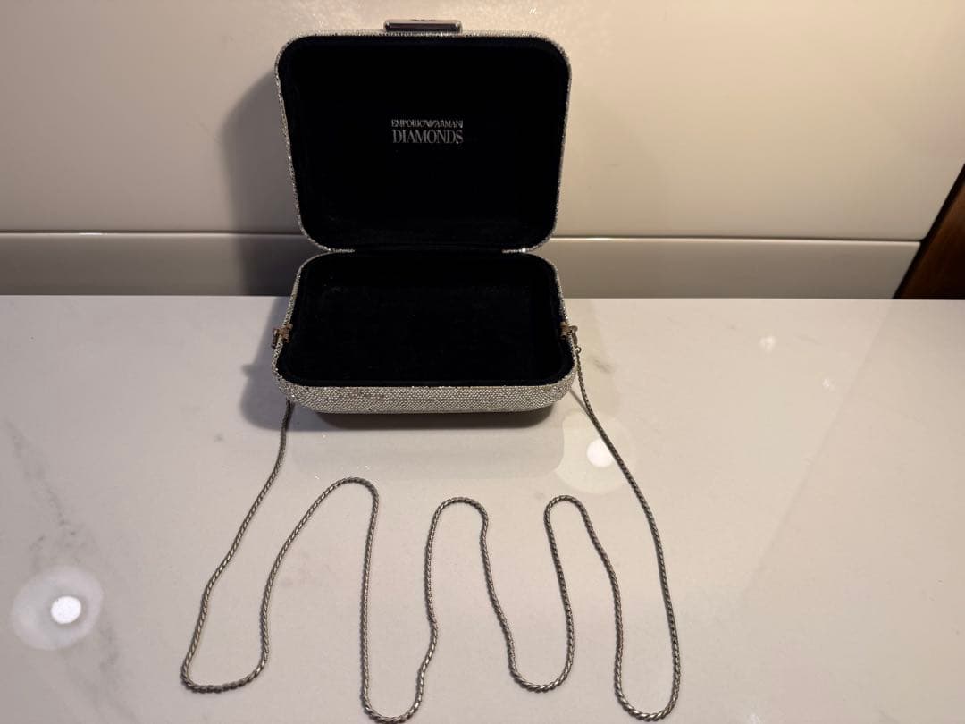 EMPORIO ARMANI DIAMONDS グリッターメッシュクラッチバッグ
