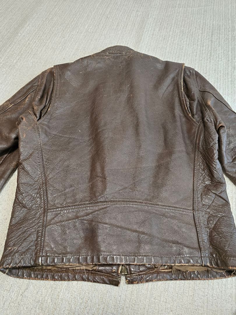 50s～60s ヴィンテージ.レザー シングルライダースジャケット.M.