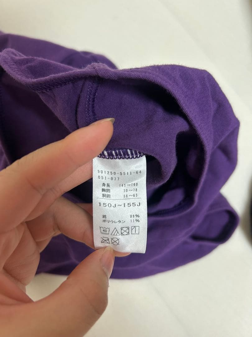紫 スパゲッティストラップ レオタード 150J-165J
