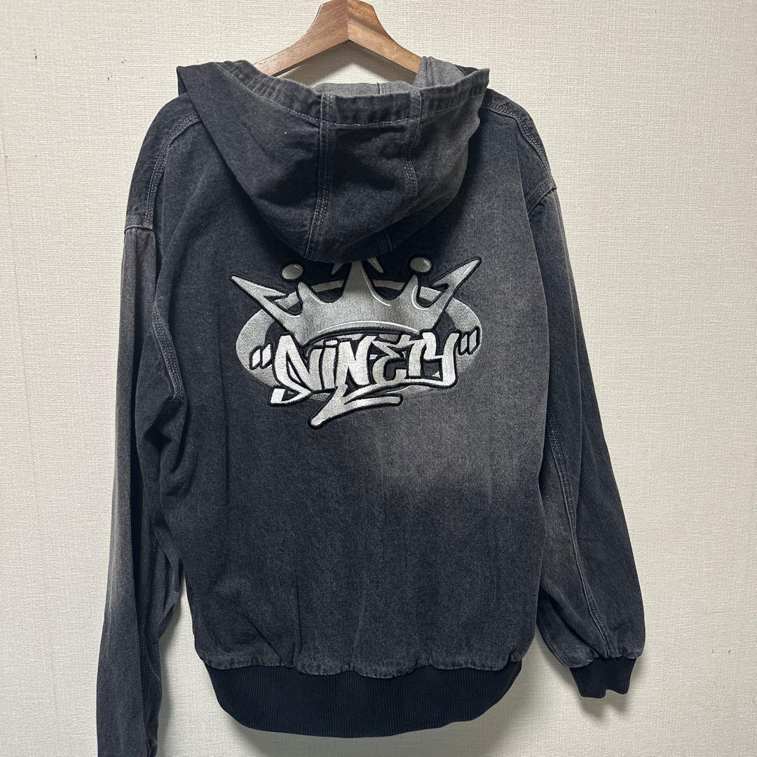 ジャケット・アウター 9090 King Logo Vintage Denim Hoodie