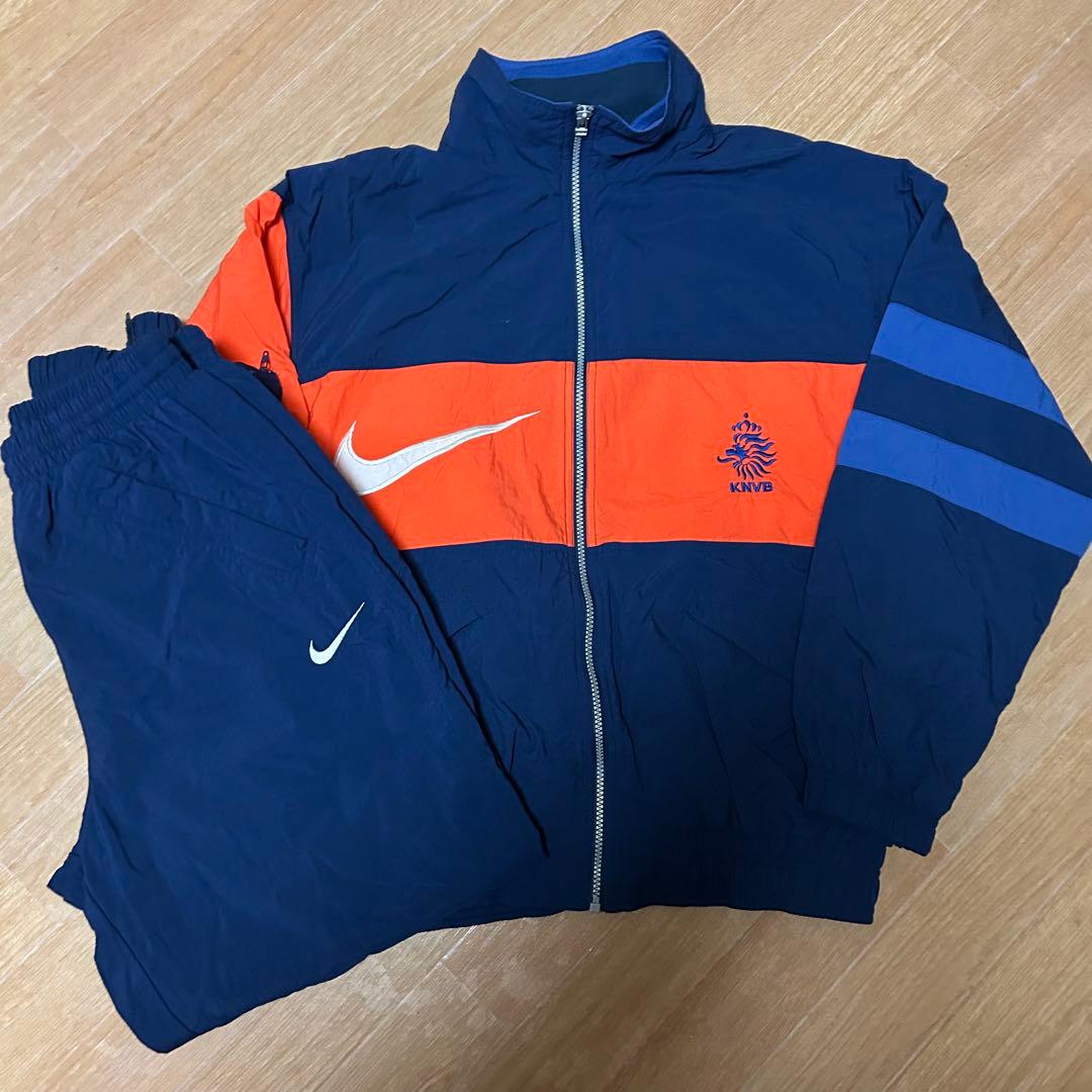 レア 90s NIKE サッカー オランダ代表 ナイロン セットアップ L