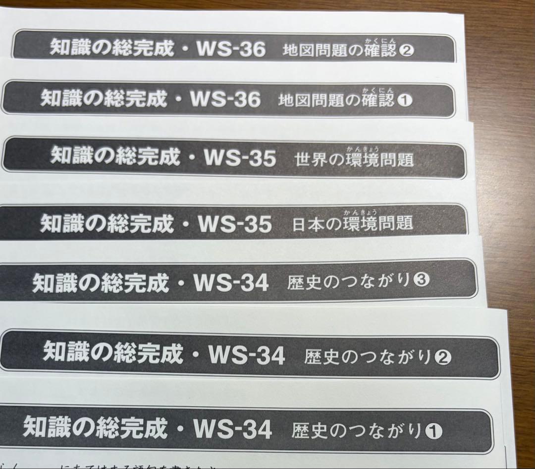 【美品】SAPIX　６年　土特　社会　知識の総完成WS-01〜WS-36